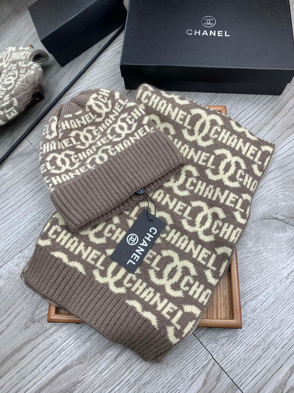 CC Cozy Knit Beanie and Scarf 2-Piece Set