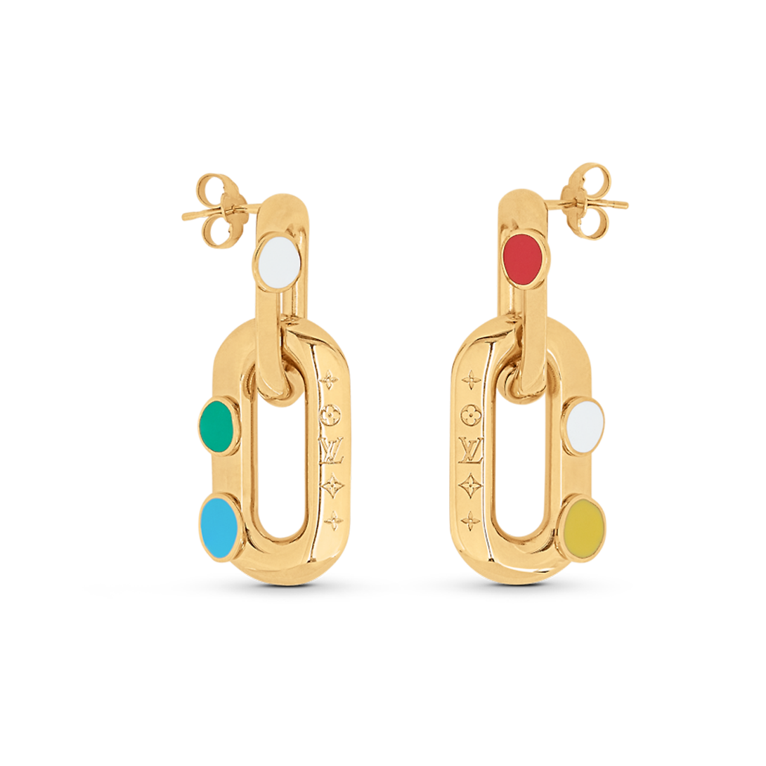 18K Louis Vuitton x YK LV Edge Painted Dots Earrings