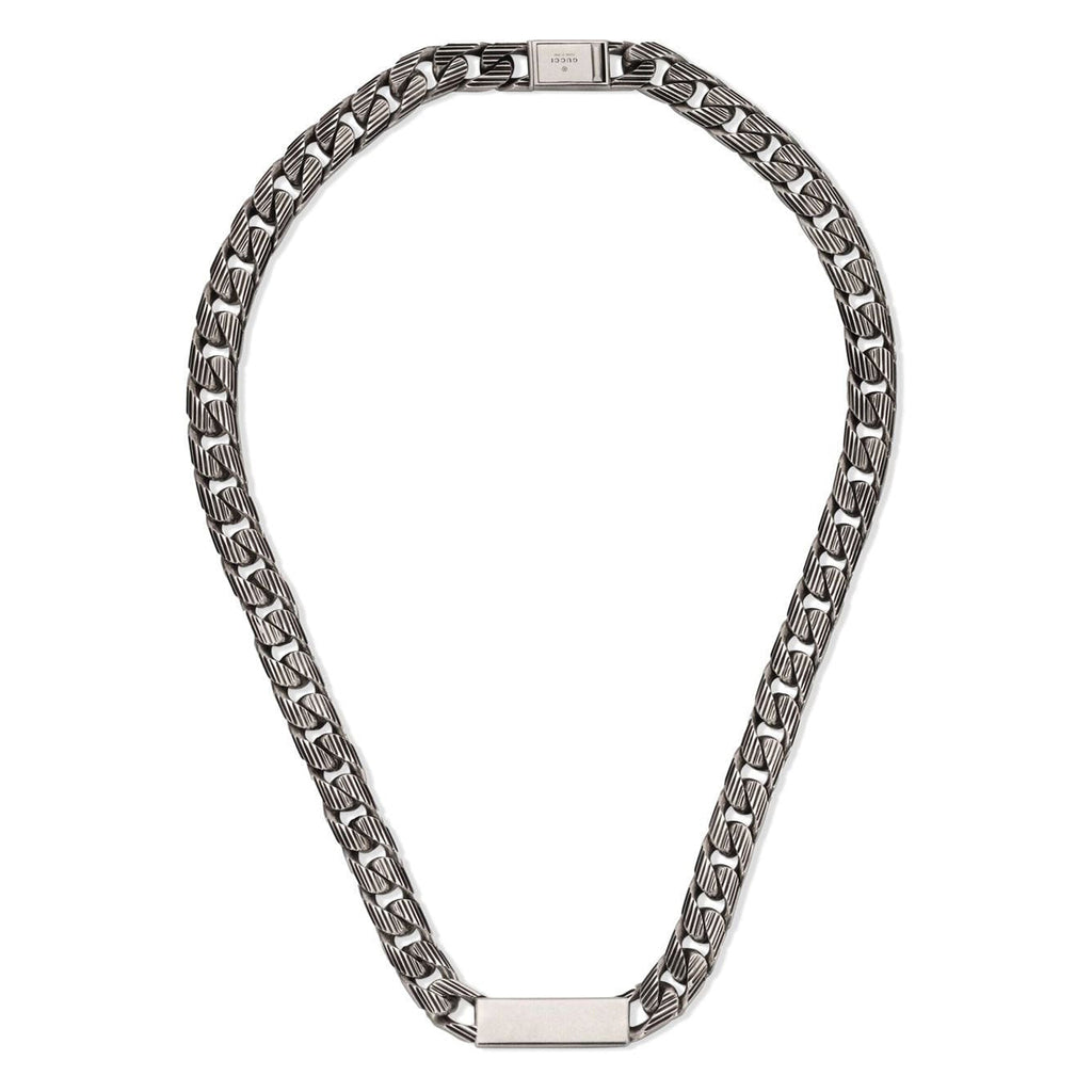 Double Gucci Logo Enamel Chain Necklace