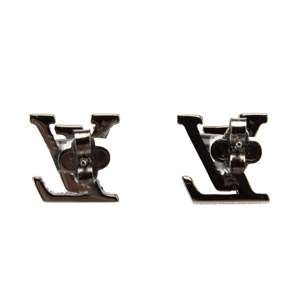 18K Louis Vuitton Iconic Black Crystal Stud Earrings