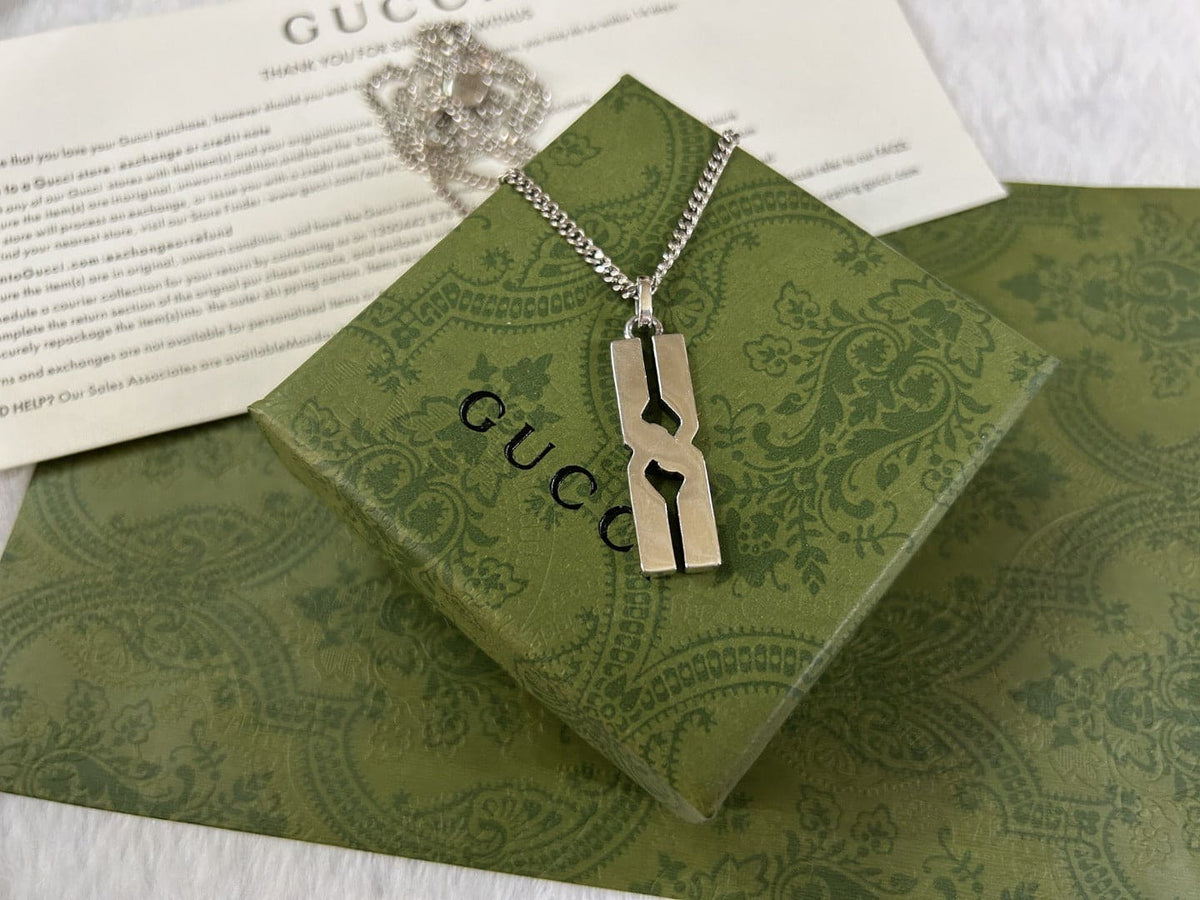 Double Gucci Knot Pendant Necklace