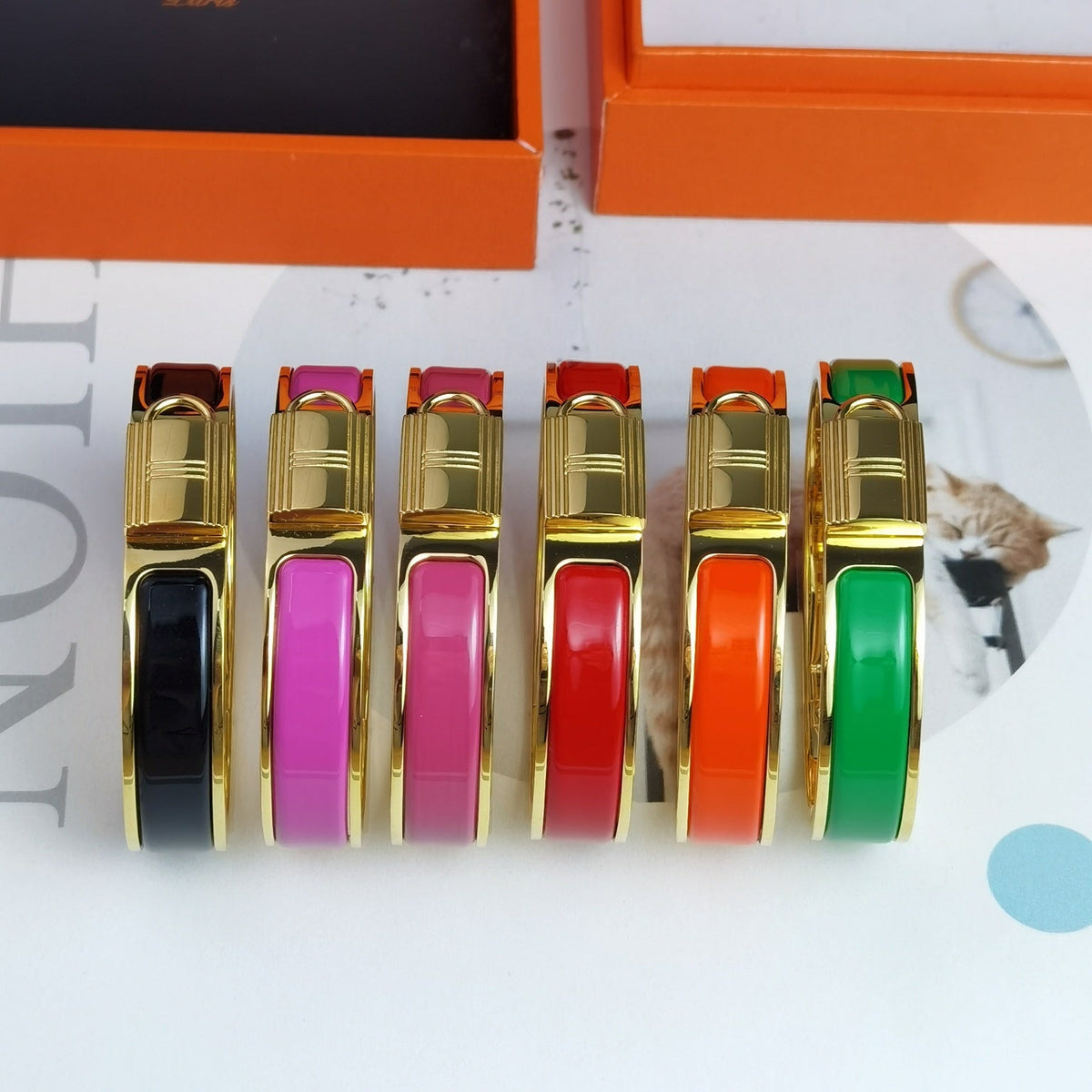 18K Clic Cadenas Pink Hermes Bracelet