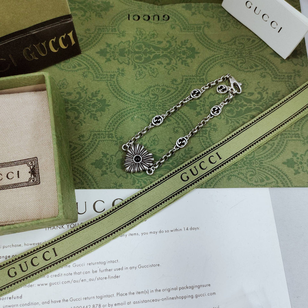 Double Gucci Interlocking Gucci Heart Necklace