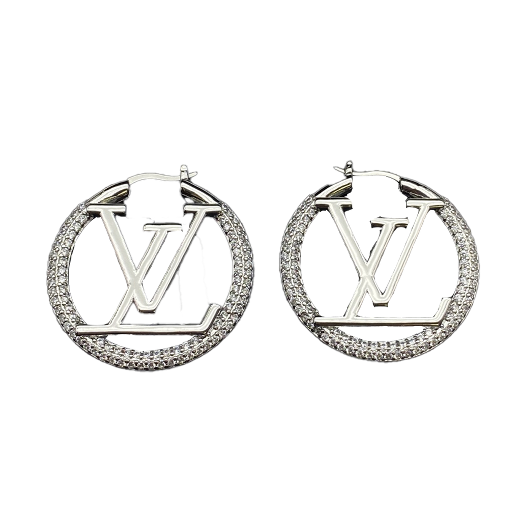 18K Louis Vuitton Louise Hoop Diamond Earrings