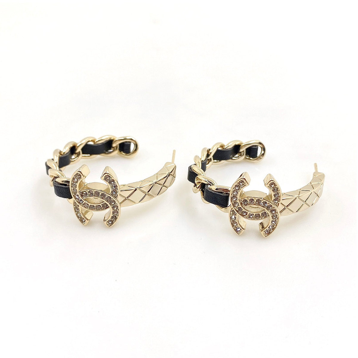 18K  Chanel Black Open Earrings