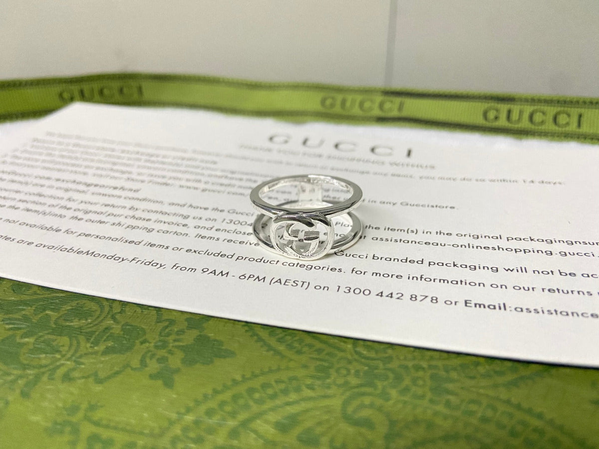 Double Gucci Interlocking Gucci Wide Open Ring