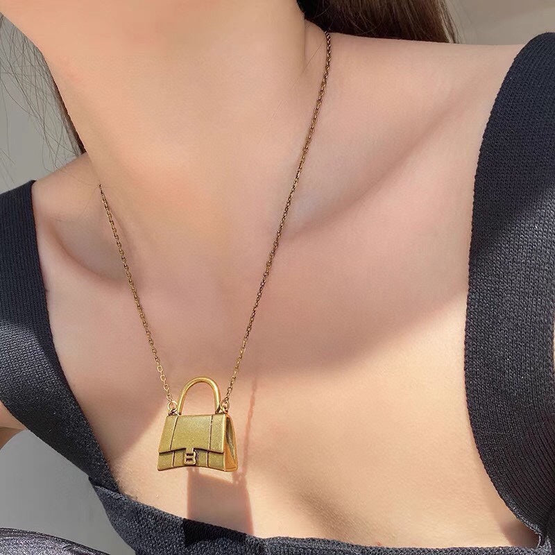 18K Balenciaga Hourglass Bag Necklace