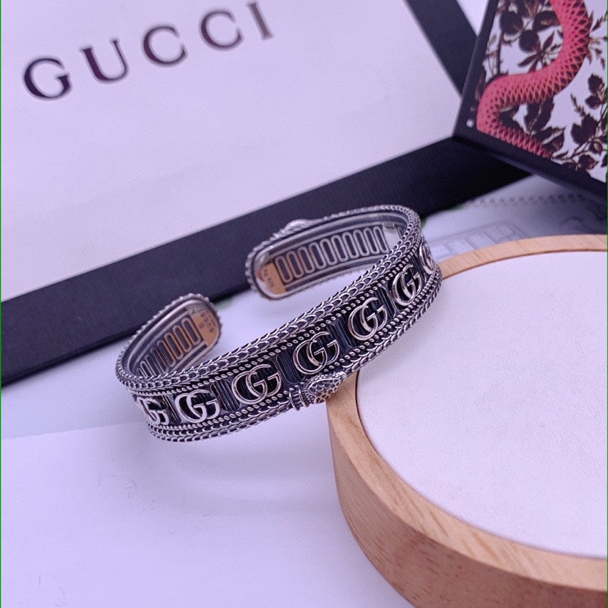 Double Gucci Snake Wide Bracelet