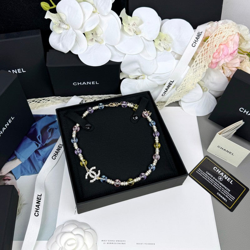 18K  Chanel 26C Color Crystal Necklace