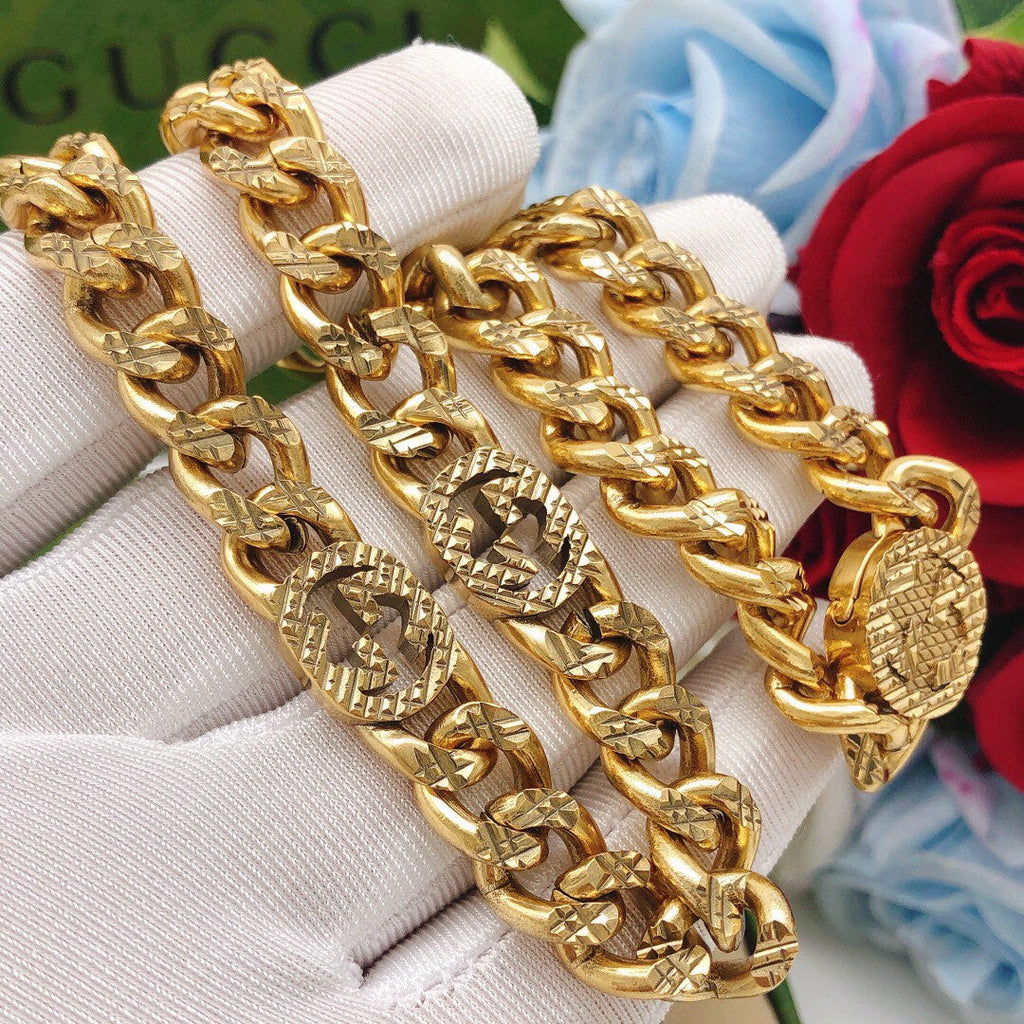18K Double Gucci Chain Bracelet
