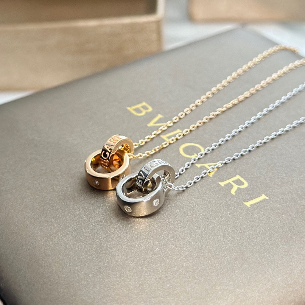 18K BVLGARI Two Rings Necklace