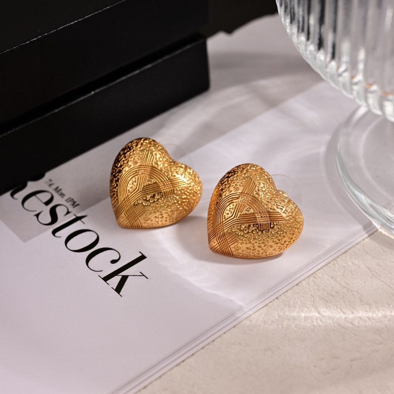 18K YSL Heart Earrings