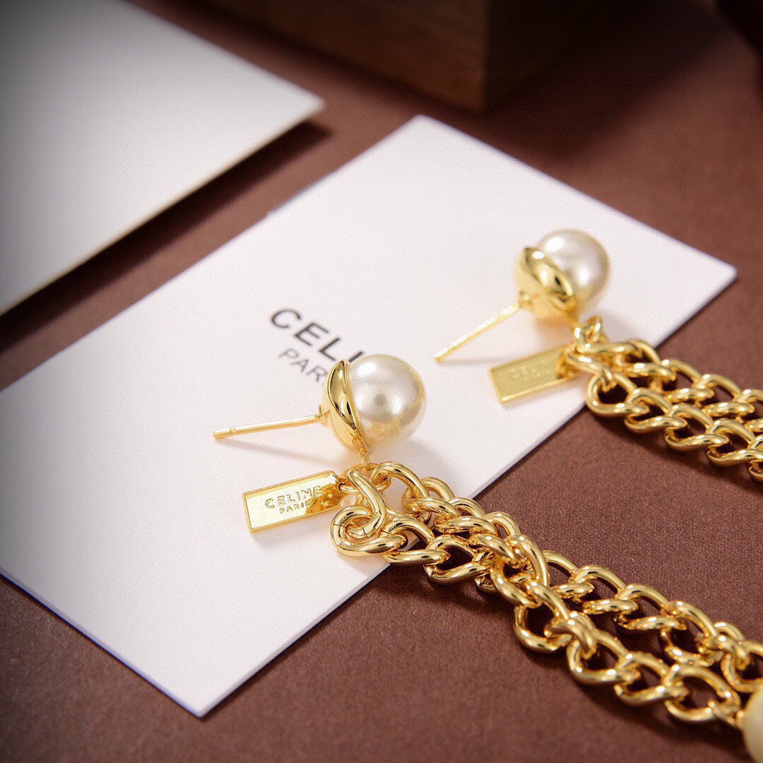 18K Celine Long Earrings