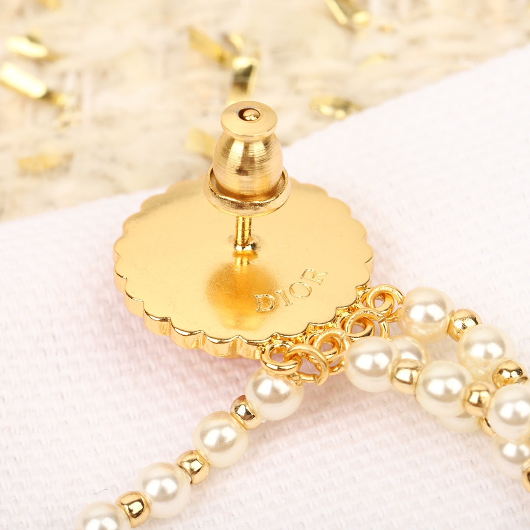 18K Petit Dior Tassel Earrings