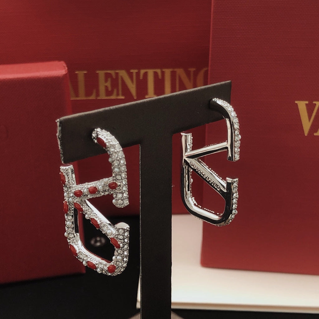 18K Valentino Red Crystal Earrings