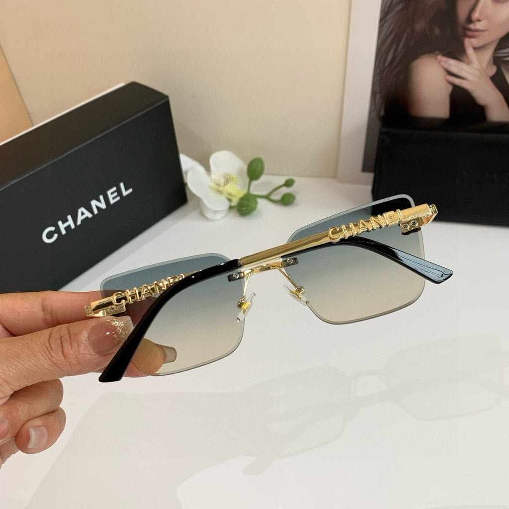 Gradient Square Rimless Sunglasses